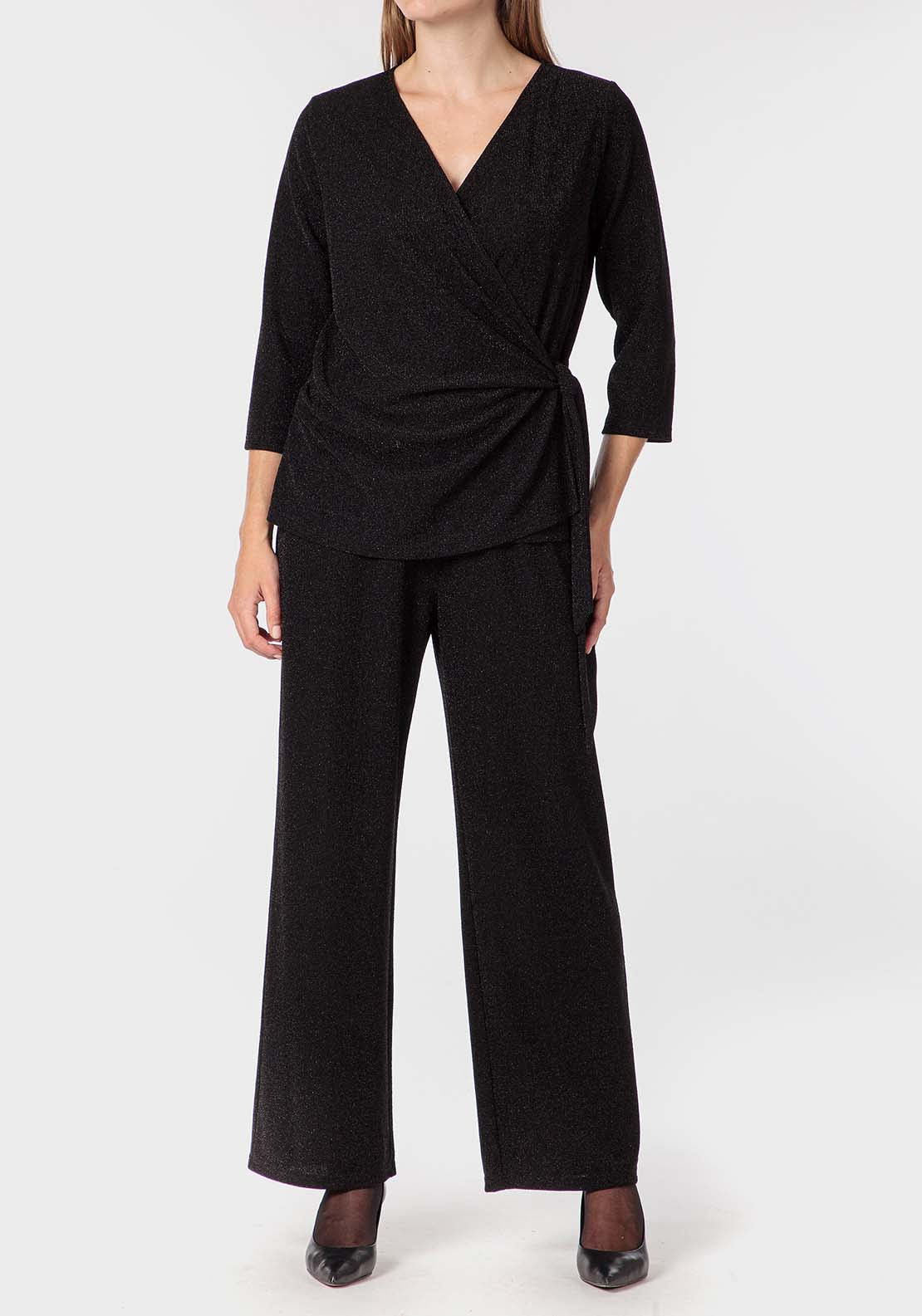 Punt Roma Criss-Cross T-Shirt - Black 3 Shaws Department Stores