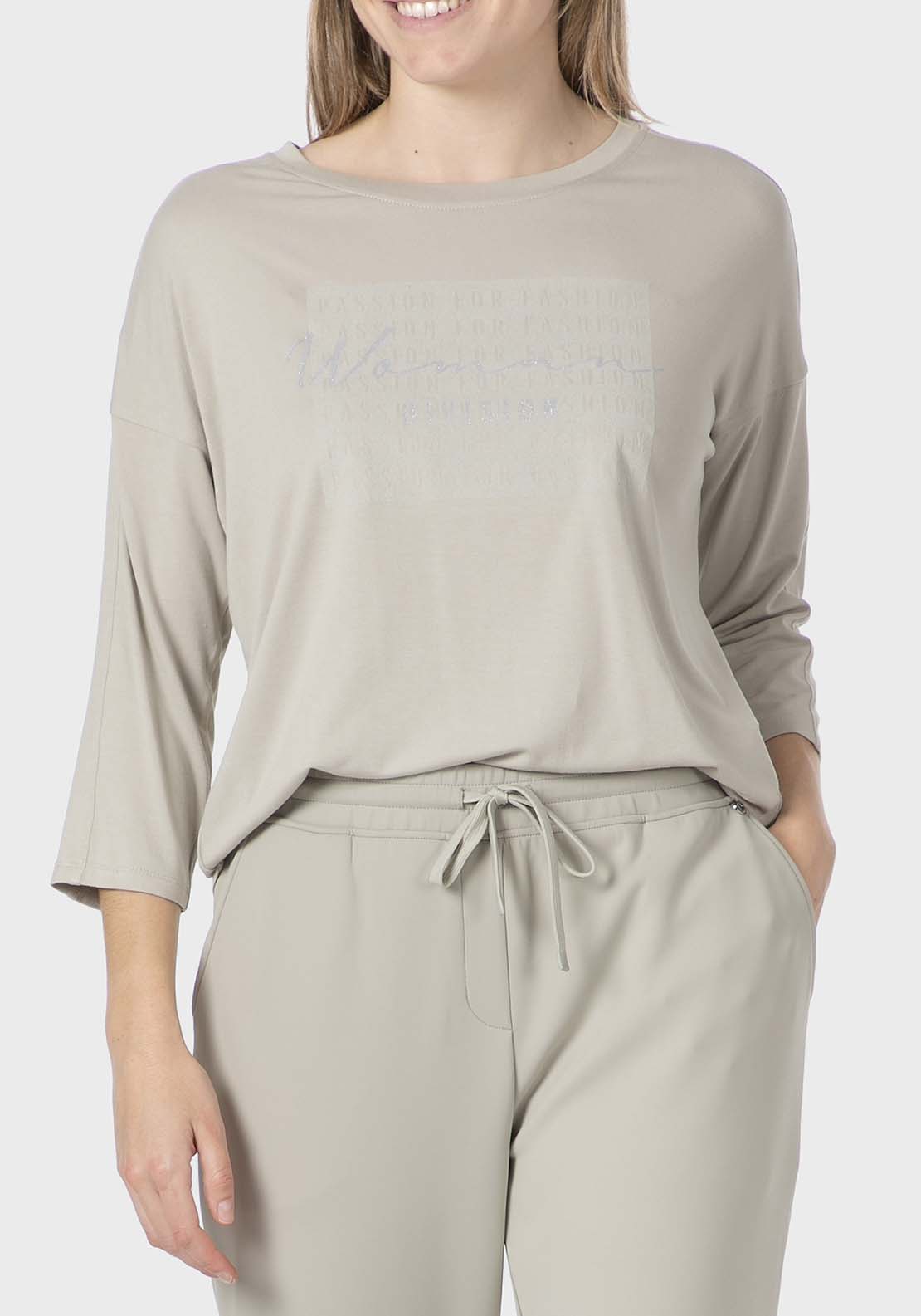 Punt Roma Flocked T-Shirt - Green Agate 1 Shaws Department Stores