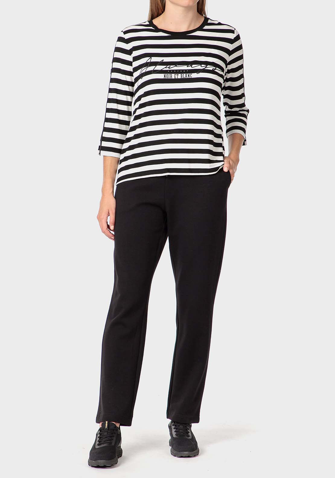 Punt Roma Striped T-Shirt - Black 3 Shaws Department Stores