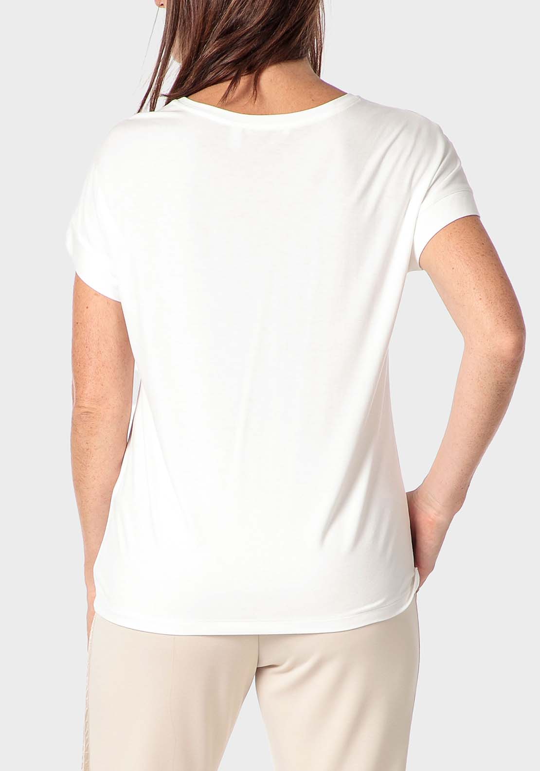 Punt Roma Printed T-Shirt With Gemstones - White 2 Shaws Department Stores
