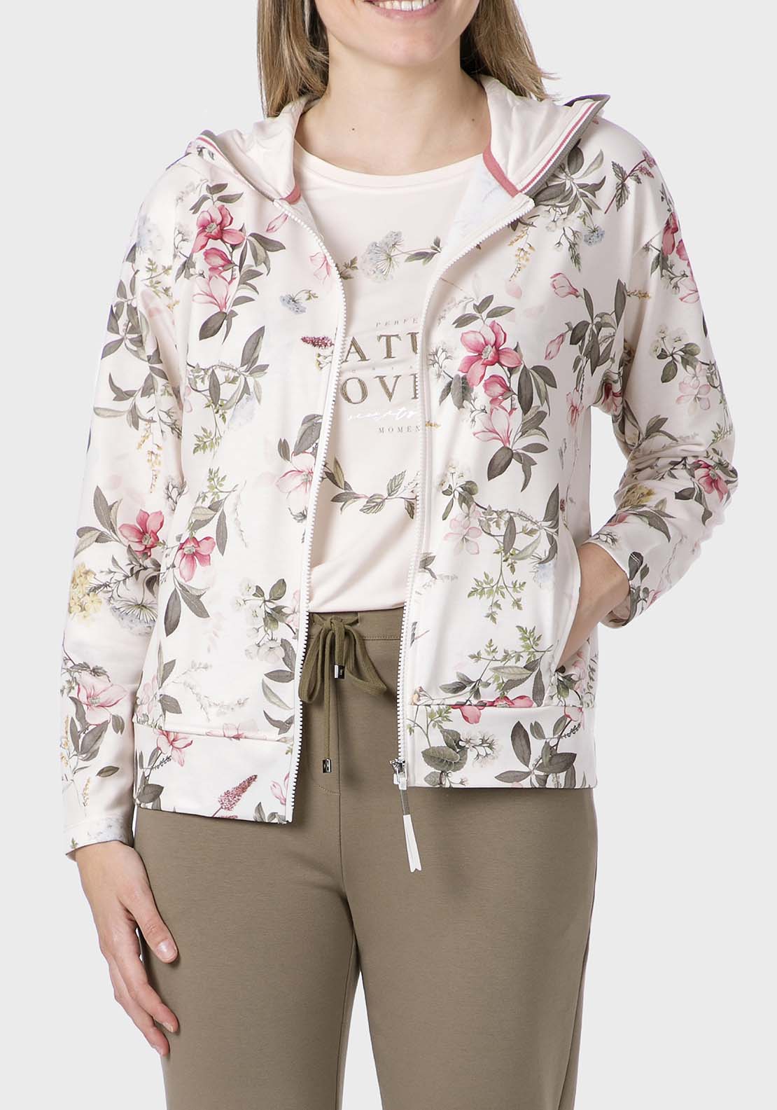 Punt Roma Printed Jacket - White 1 Shaws Department Stores