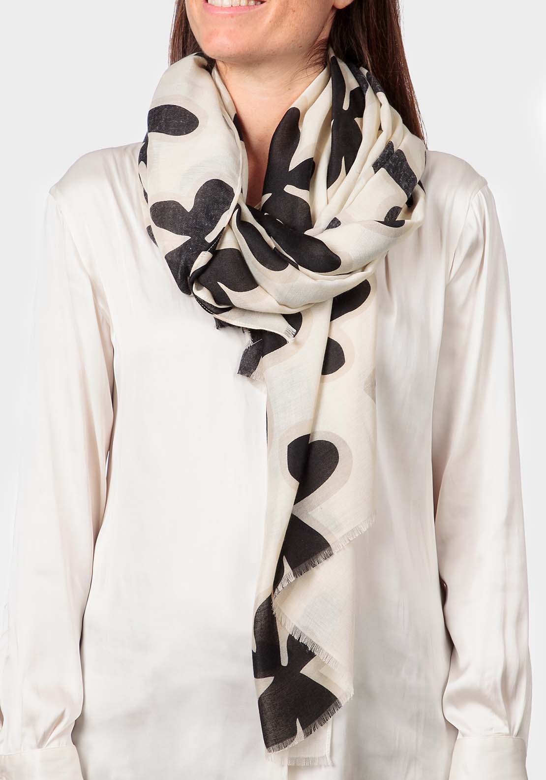 Punt Roma Floral Print Pashmina - Beige 1 Shaws Department Stores
