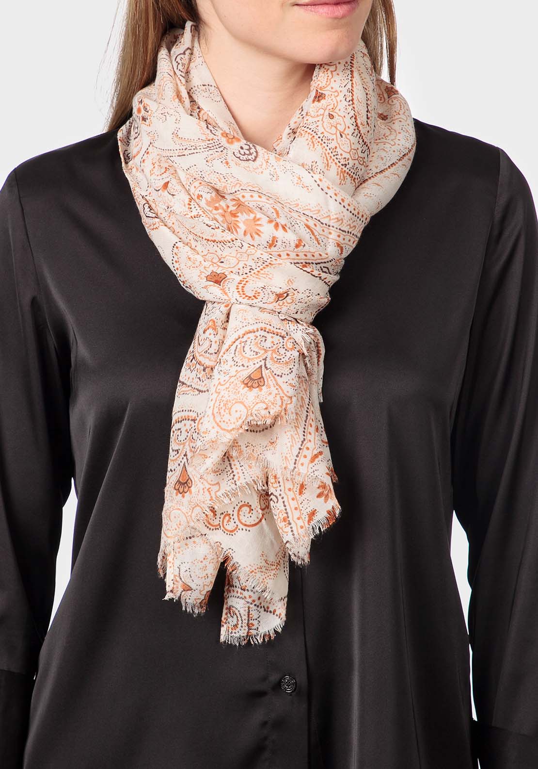 Printed Pashmina - Beige