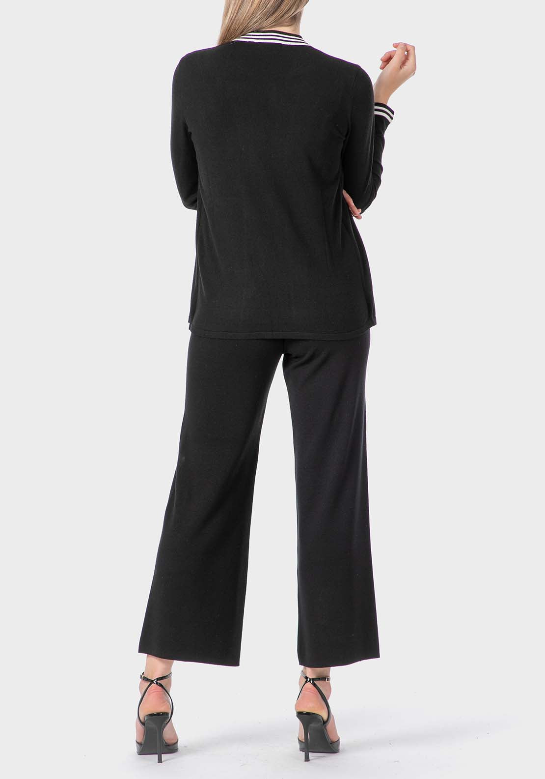 Knitted Faux Twinset - Black