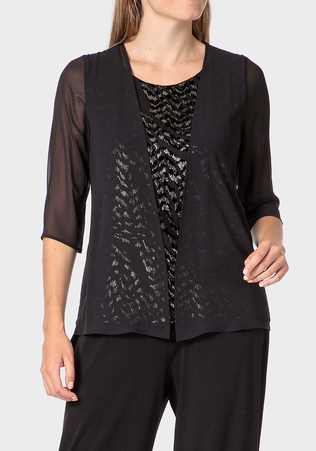 Punt Roma Faux Printed Twinset - Black 1 Shaws Department Stores