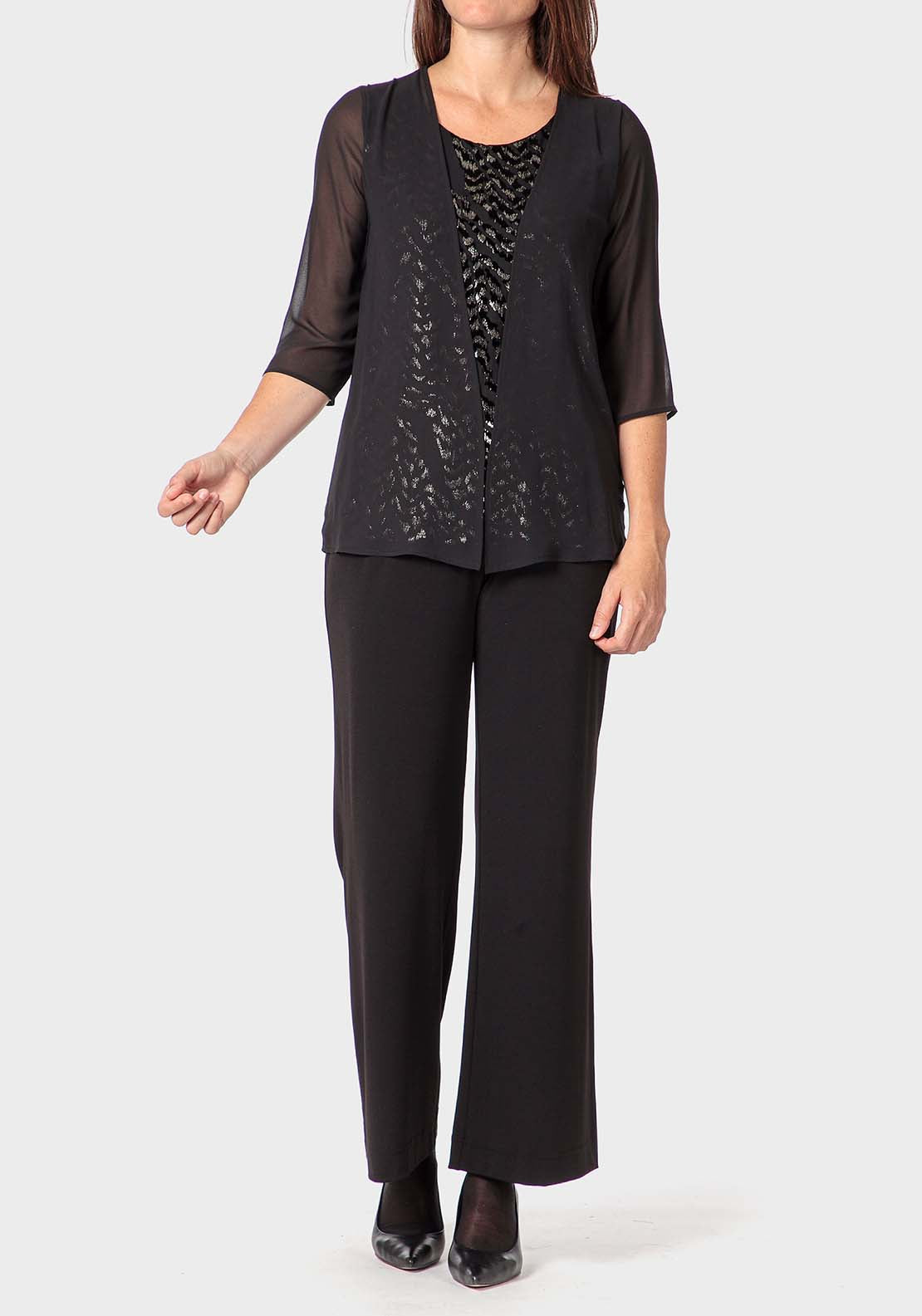 Punt Roma Faux Printed Twinset - Black 3 Shaws Department Stores