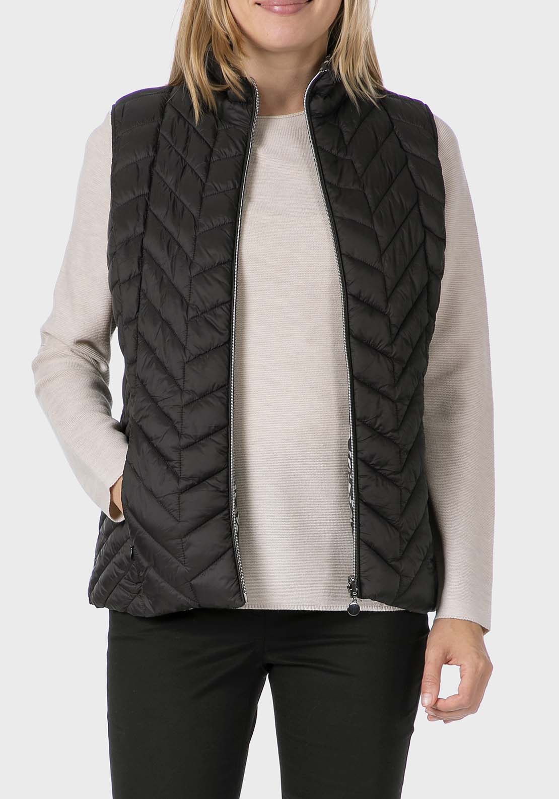 Punt Roma Reversible Waistcoat - Black 1 Shaws Department Stores