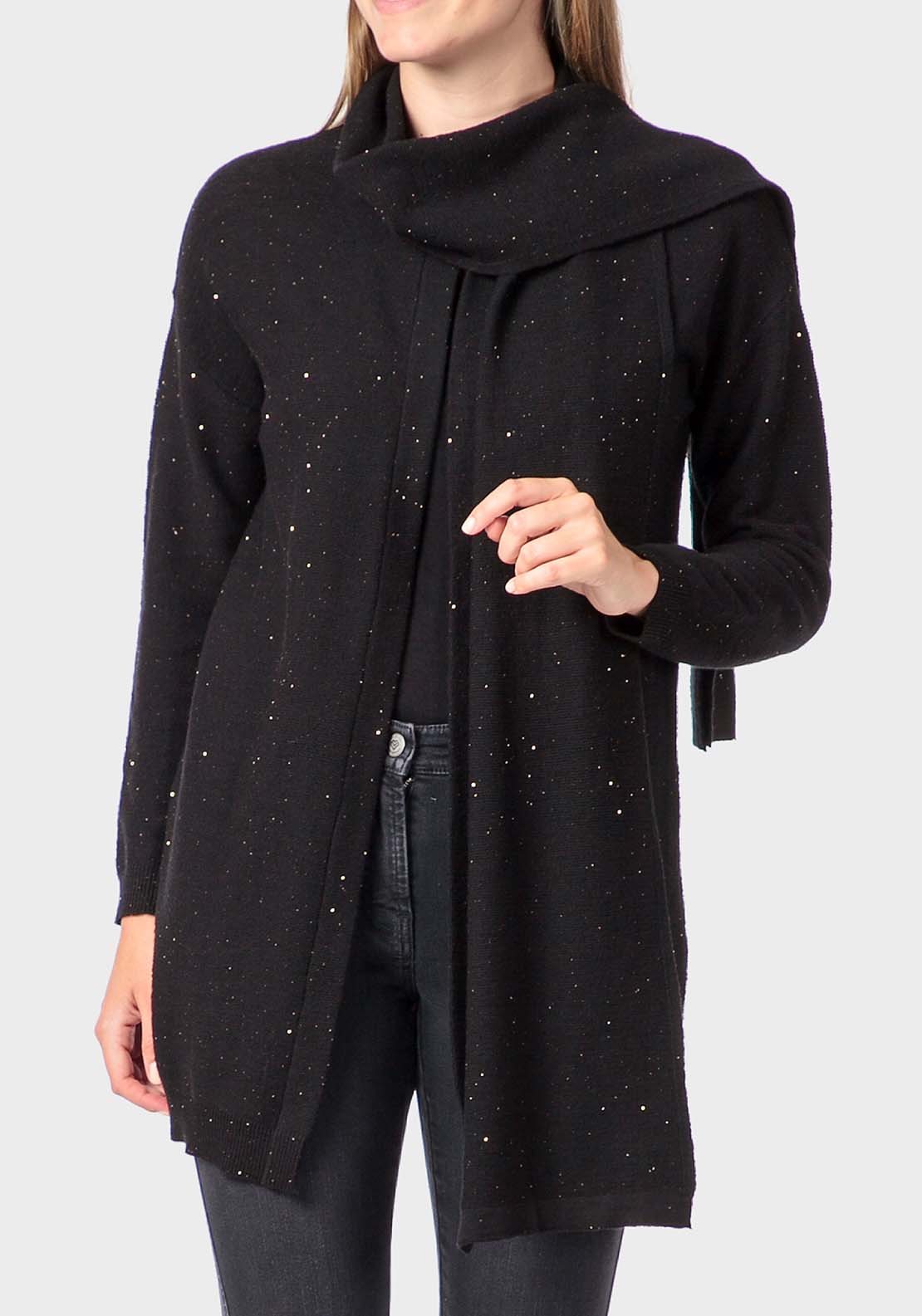 Punt Roma Sequins Jacket - Black 1 Shaws Department Stores