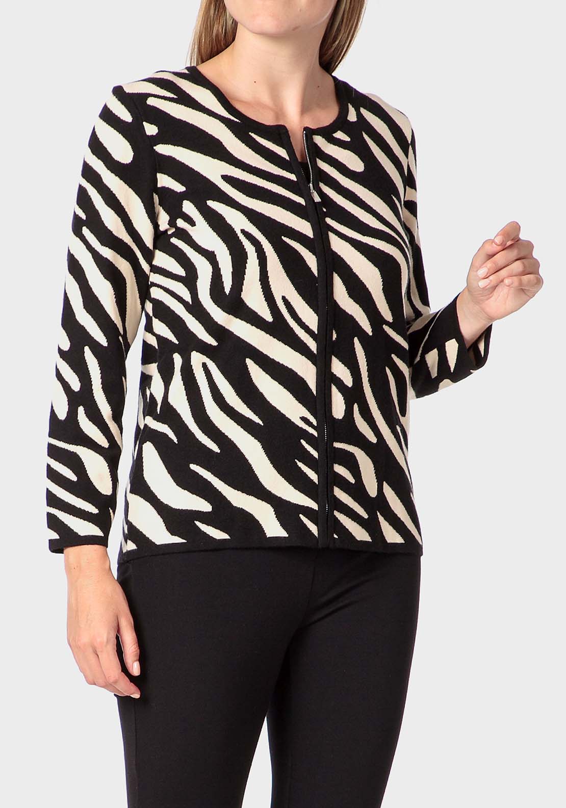 Punt Roma Jacquard Jacket - Black 1 Shaws Department Stores