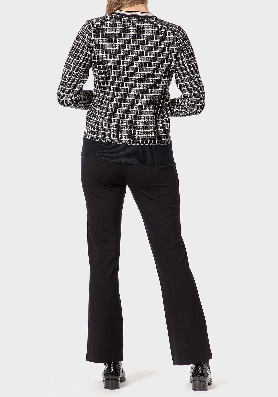 Punt Roma Metallic Thread Jacket - Black 2 Shaws Department Stores