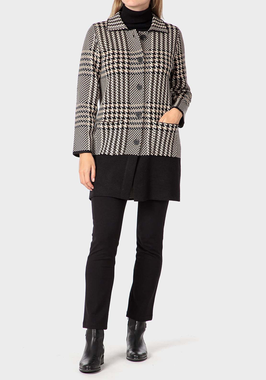 Punt Roma Long Jacket - Black 3 Shaws Department Stores