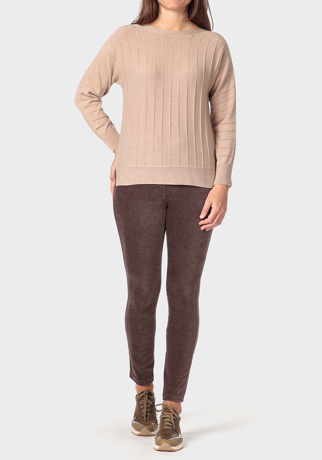 Punt Roma Batwing Sleeve Sweater - Beige 3 Shaws Department Stores