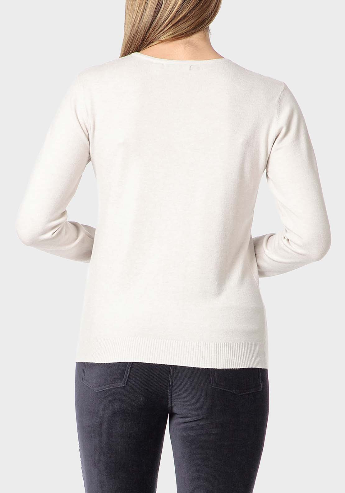 Punt Roma Rhinestone Fantasy Sweater - Beige 2 Shaws Department Stores
