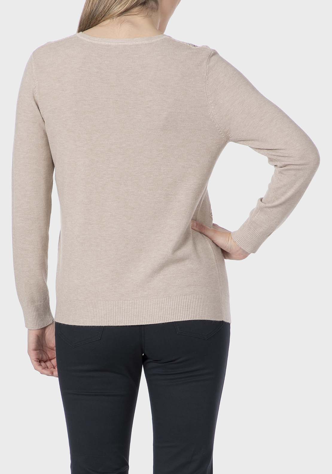 Rhinestone Fantasy Sweater - Beige