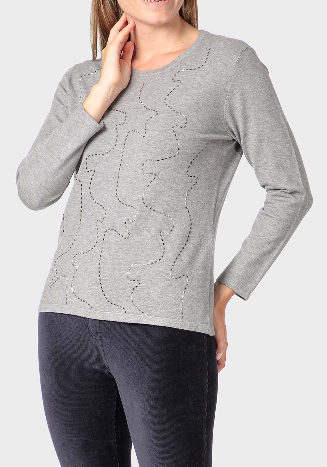 Punt Roma Fantasy Sweater - Grey 1 Shaws Department Stores