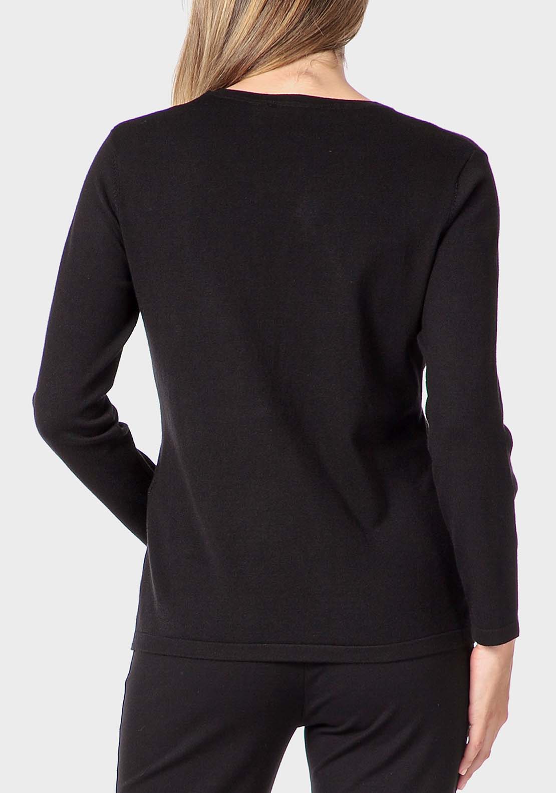Punt Roma Rhinestone Sweater - Black 2 Shaws Department Stores