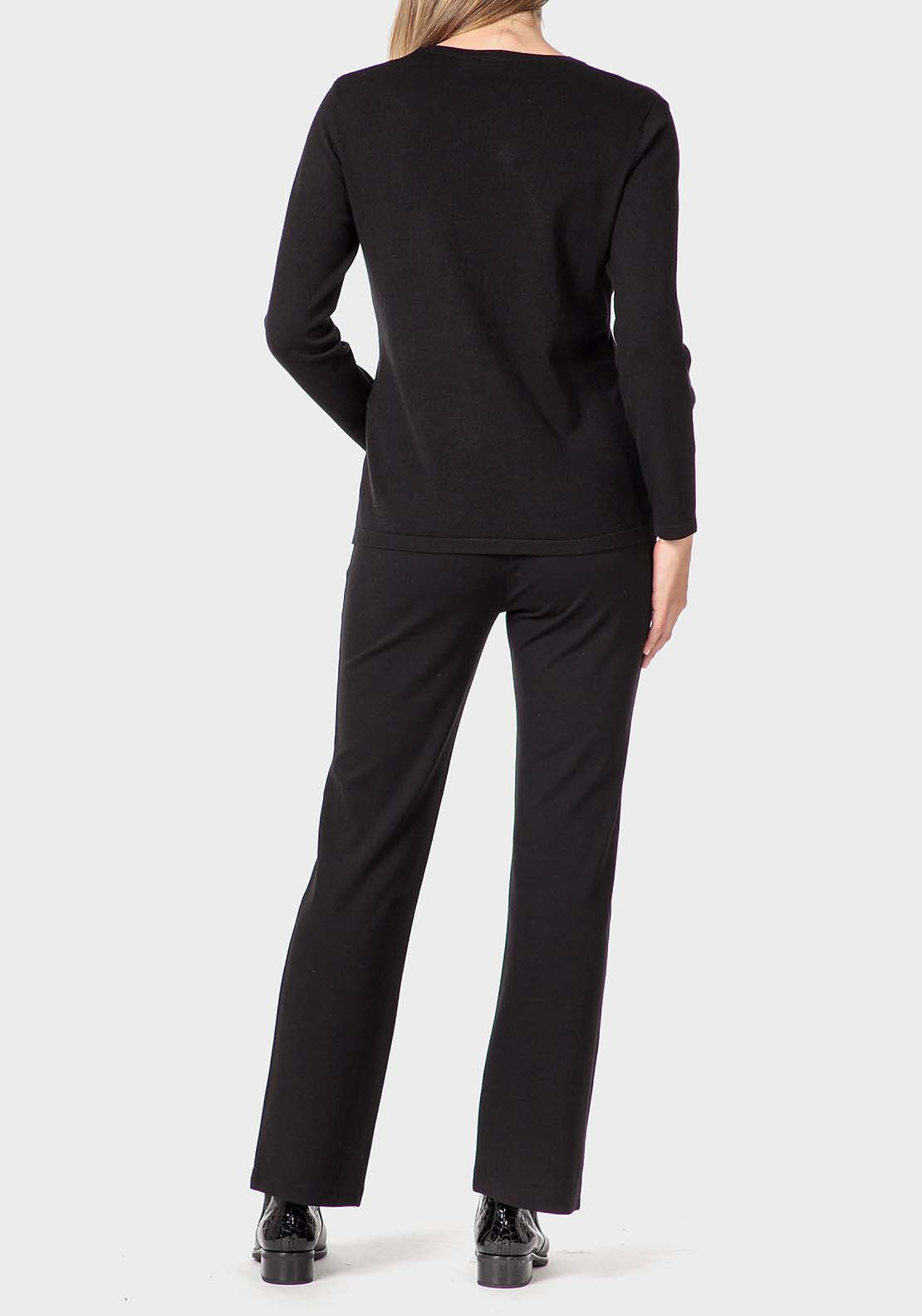 Punt Roma Rhinestone Sweater - Black 4 Shaws Department Stores
