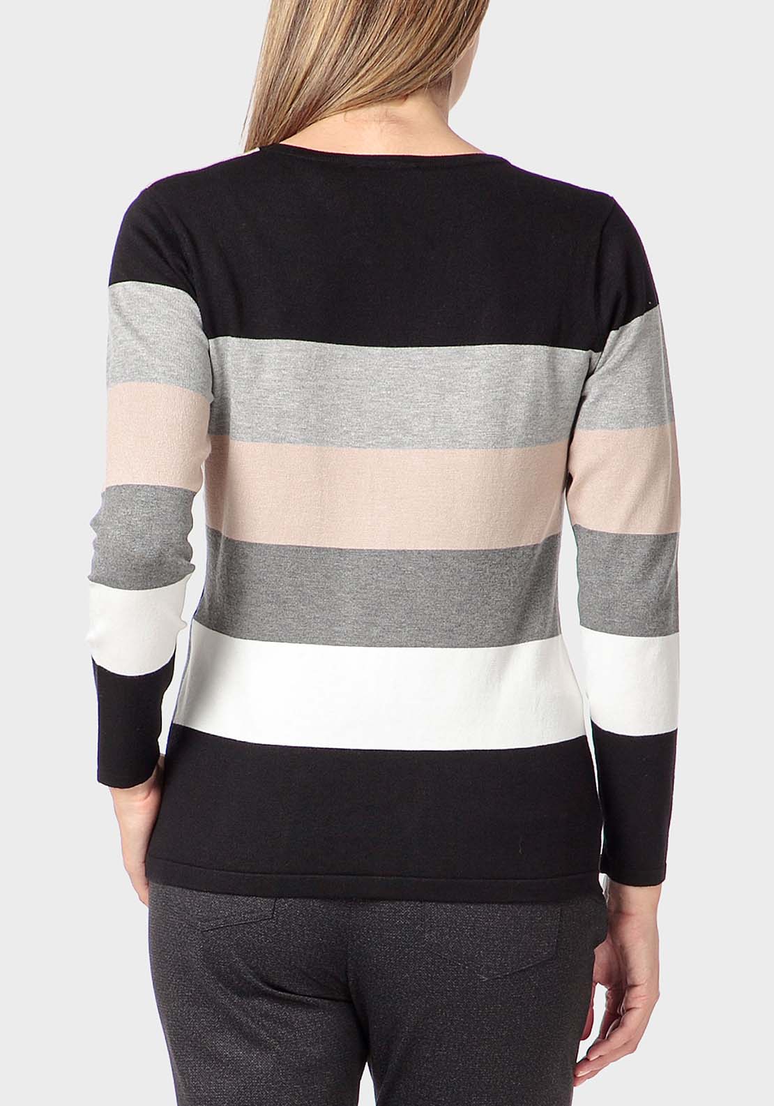 Punt Roma Rhinestone Intarsia Sweater - Black 2 Shaws Department Stores