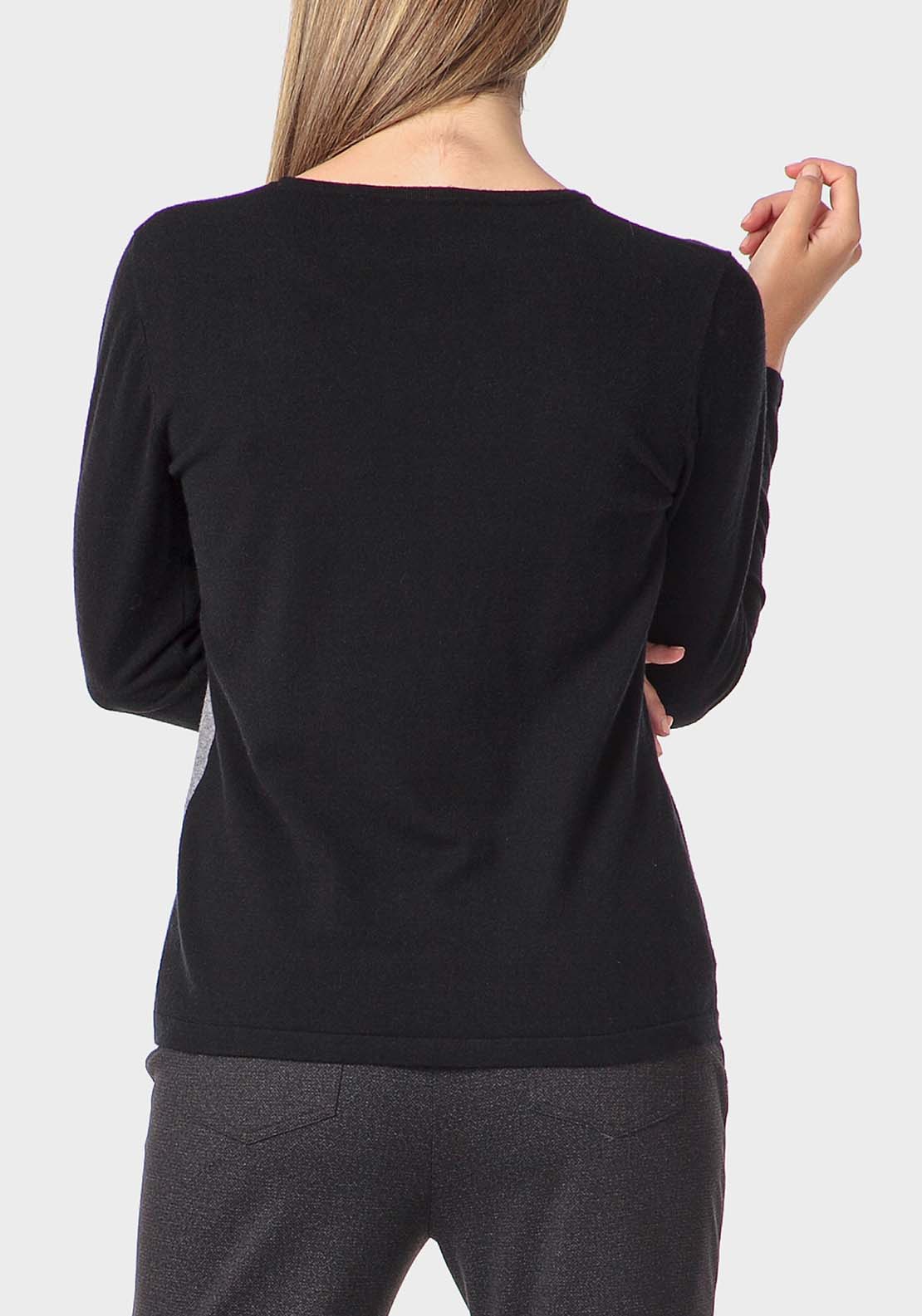 Punt Roma Rhinestone Intarsia Sweater - Black 2 Shaws Department Stores