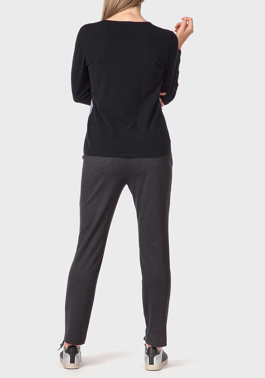 Punt Roma Rhinestone Intarsia Sweater - Black 4 Shaws Department Stores