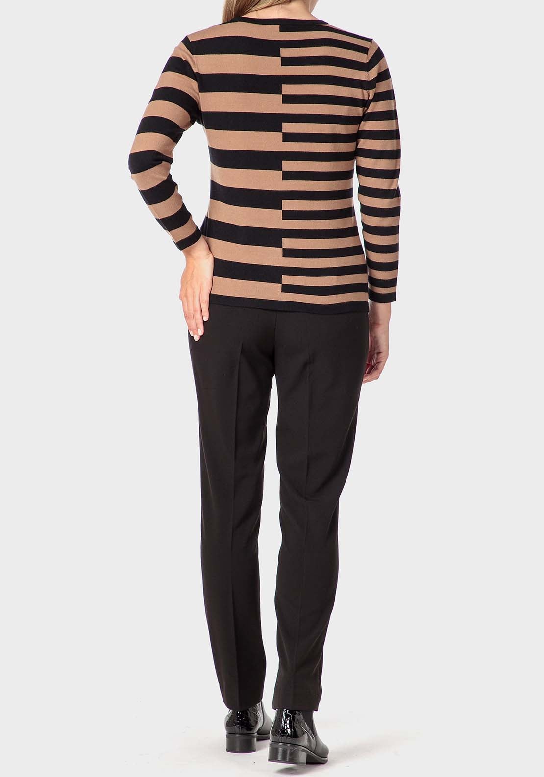Punt Roma Rhinestone Intarsia Sweater - Black 4 Shaws Department Stores
