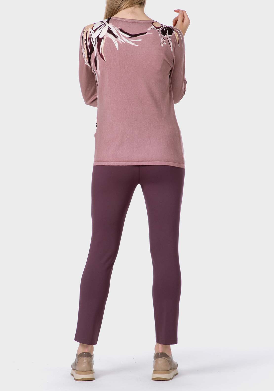 Punt Roma Floral Print Sweater - Purple 4 Shaws Department Stores