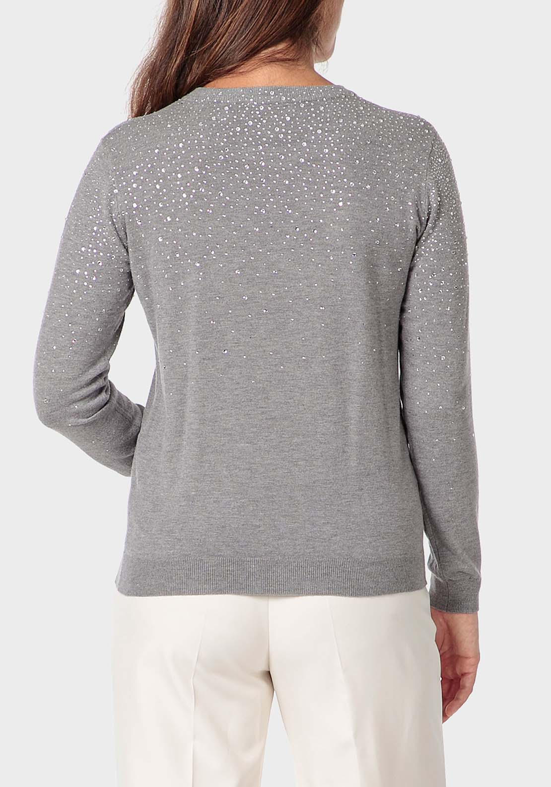 Punt Roma Rhinestone Fantasy Sweater - Grey 2 Shaws Department Stores