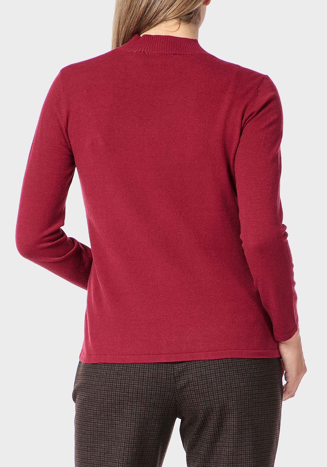 Punt Roma Basic Semi Turtleneck Sweater - Red 2 Shaws Department Stores