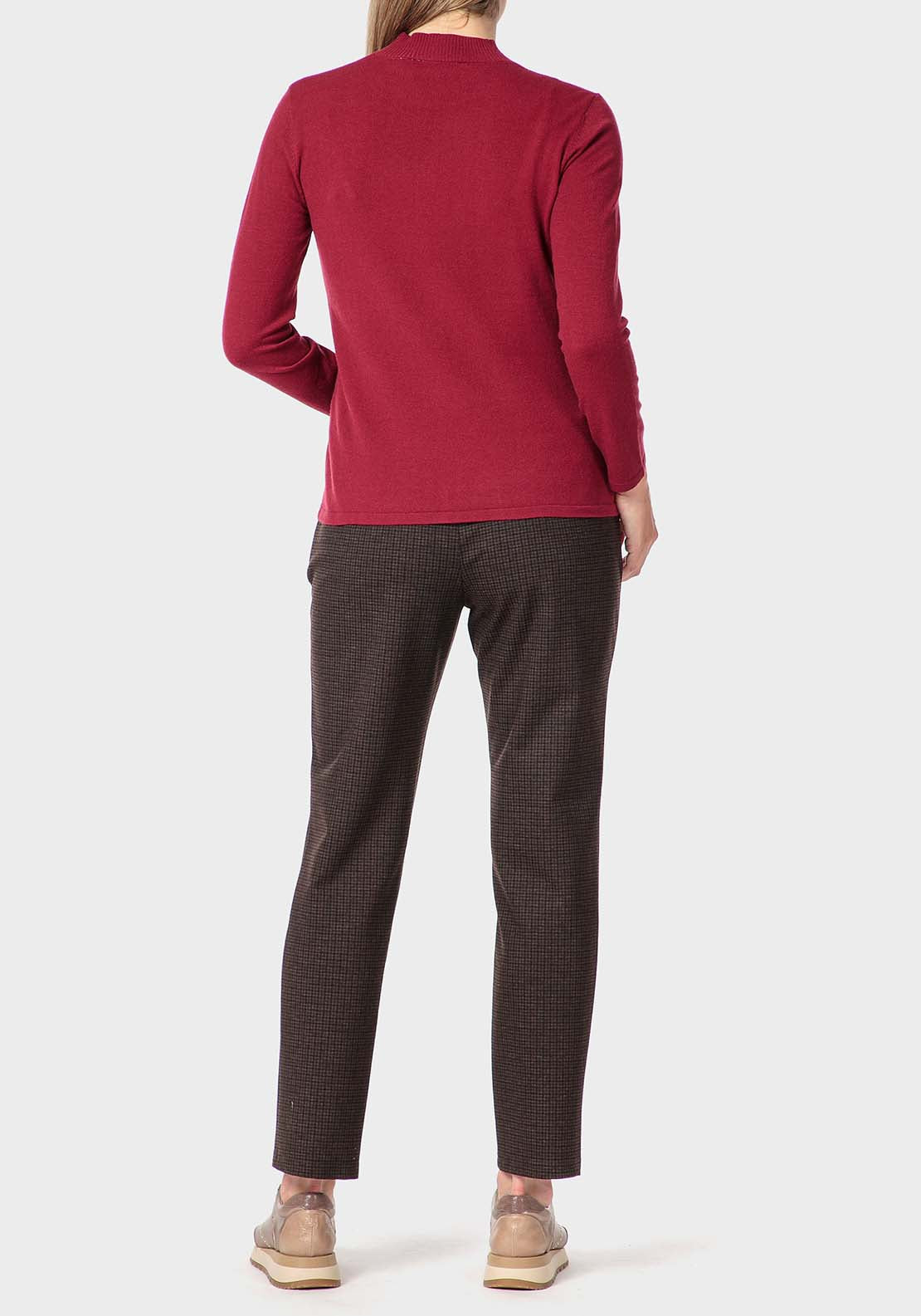 Punt Roma Basic Semi Turtleneck Sweater - Red 4 Shaws Department Stores
