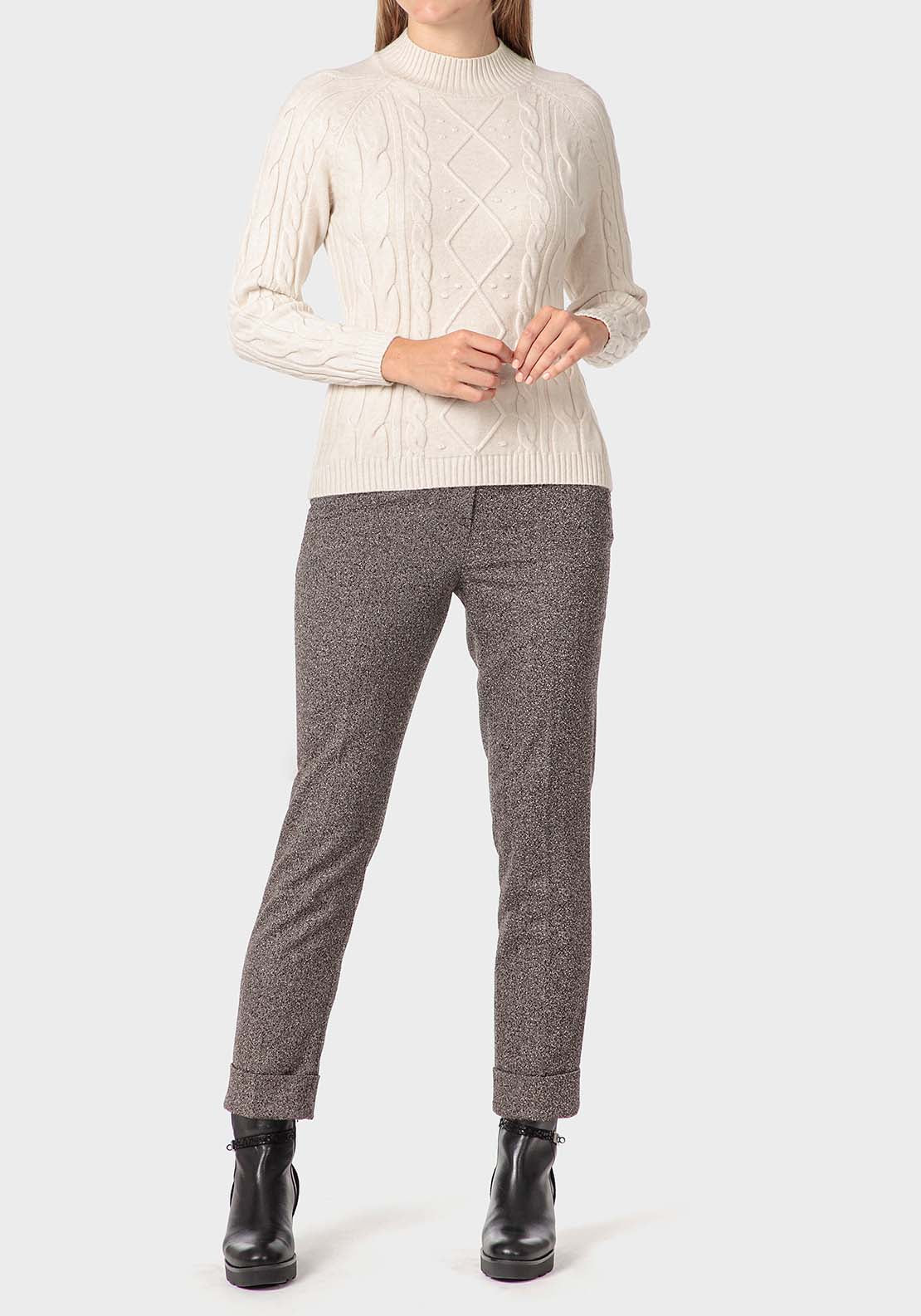 Punt Roma Braids Sweater - Beige 3 Shaws Department Stores