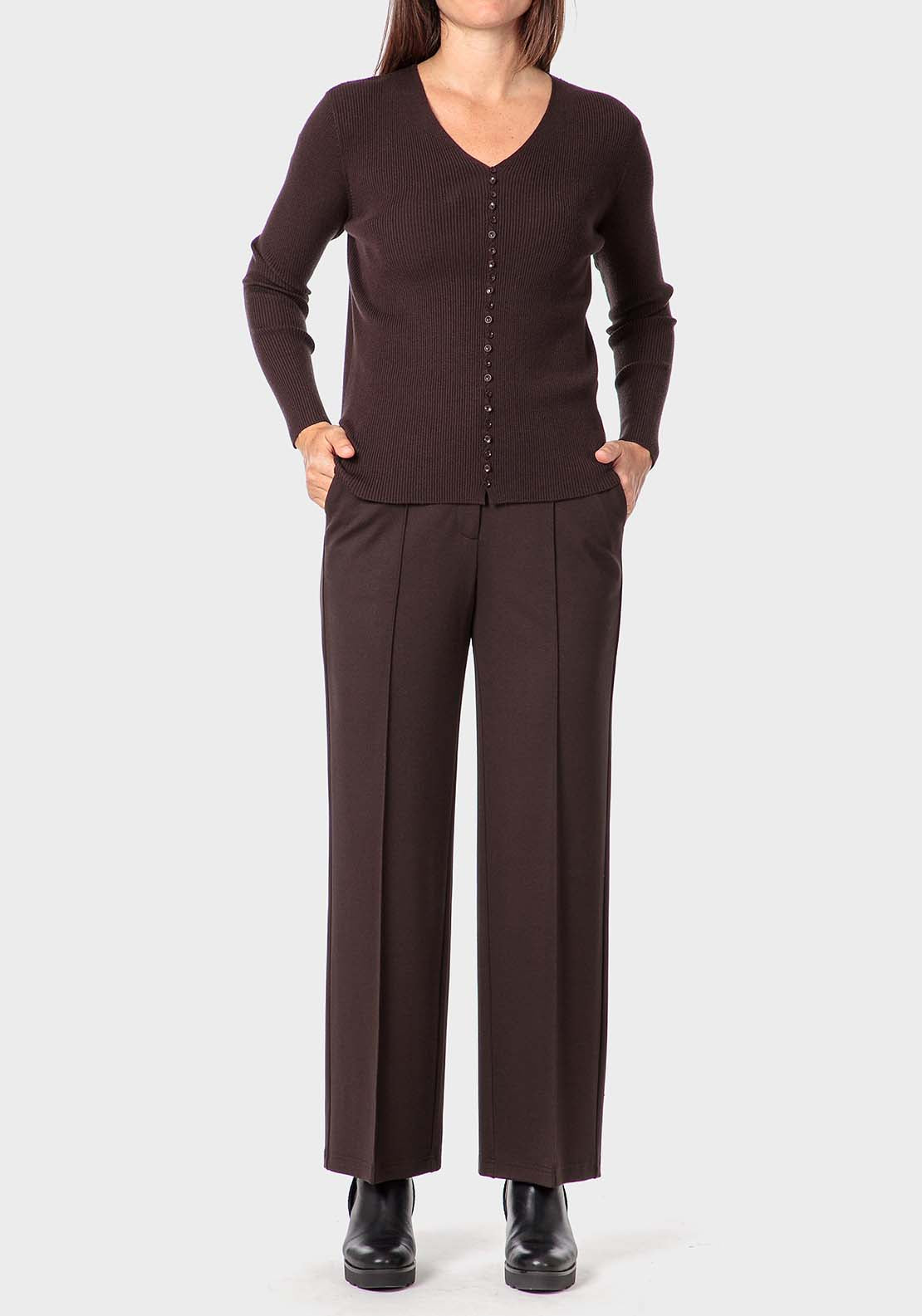 Punt Roma Ribbed Sweater - Brown 3 Shaws Department Stores