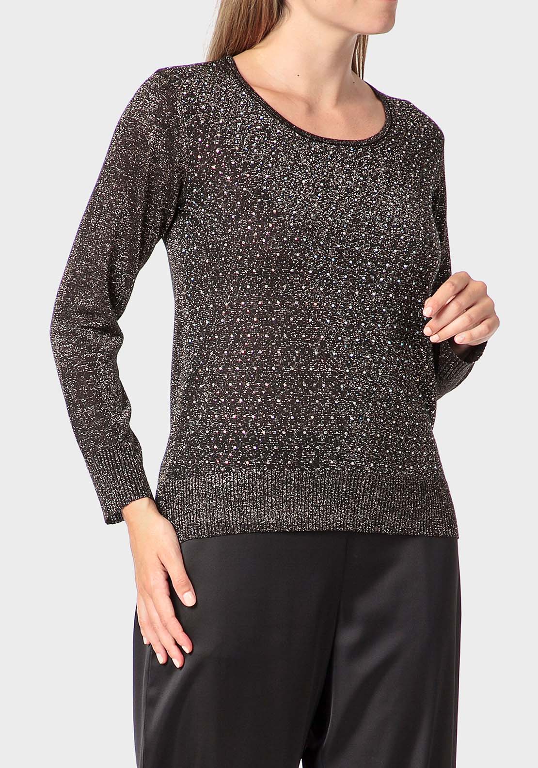 Punt Roma Sweater With Gemstones - Gold 1 Shaws Department Stores