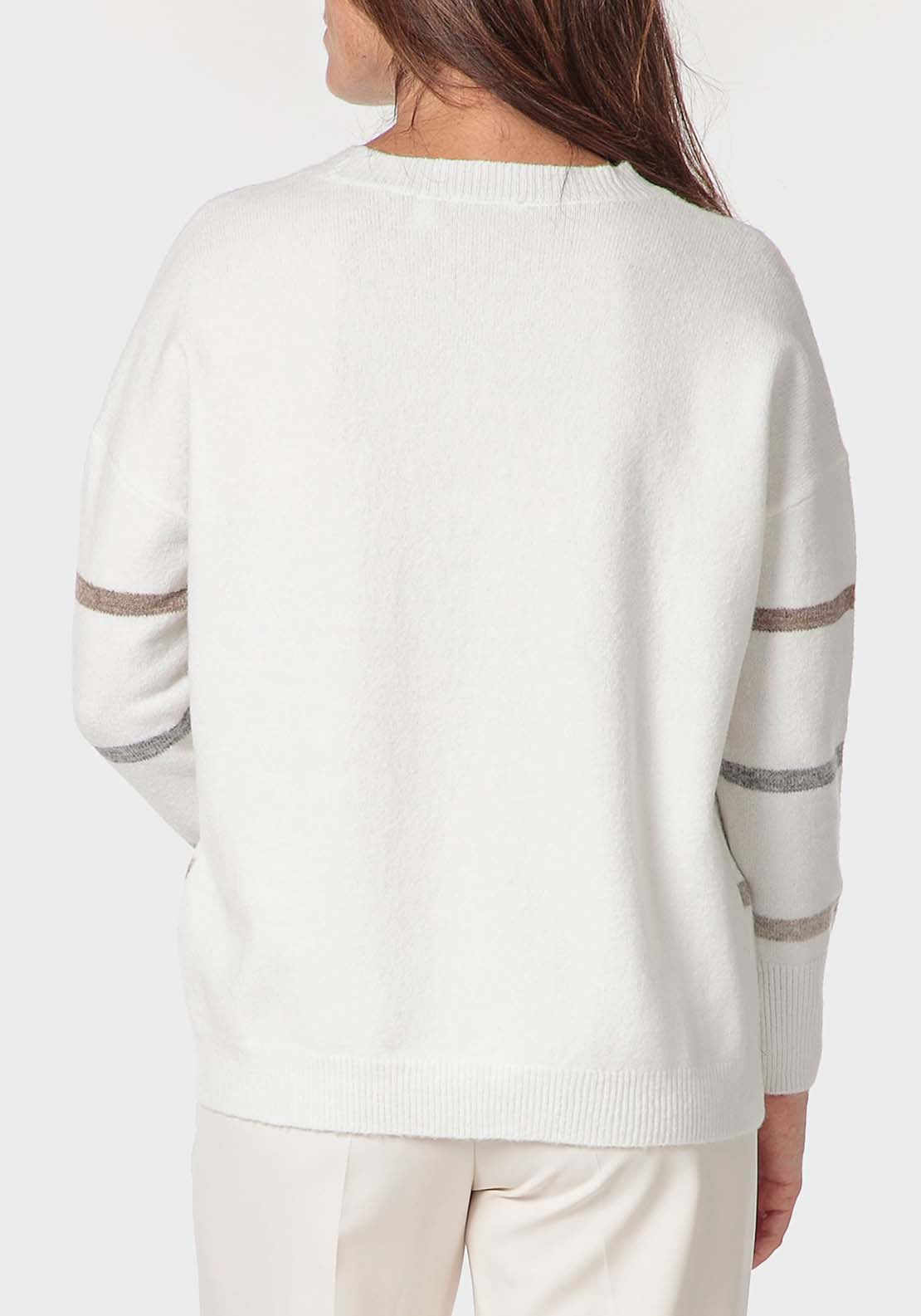 Punt Roma Sequins Sweater - White 2 Shaws Department Stores