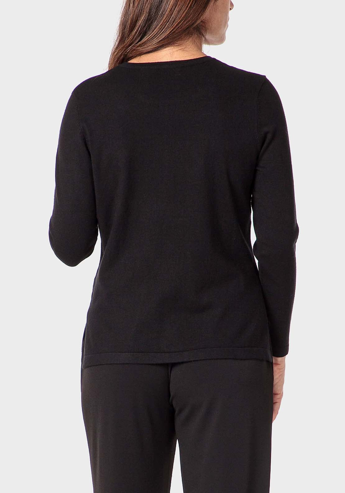 Punt Roma Sweater With Gemstones - Black 2 Shaws Department Stores