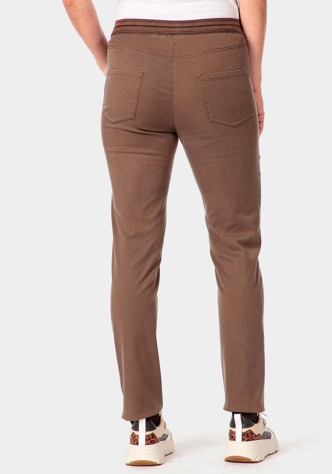 Punt Roma Lyocell Trousers - Brown Hazel 2 Shaws Department Stores