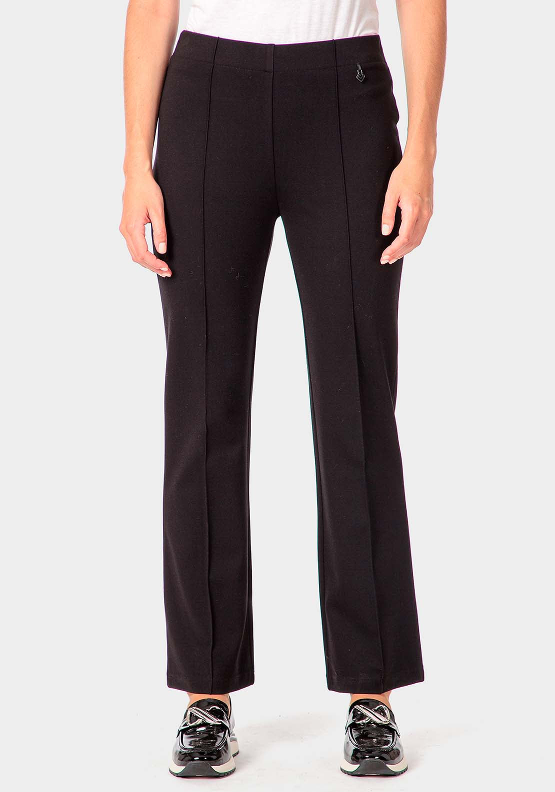 Punt Roma Wide Leg Ponte Di Roma Trousers - Black 1 Shaws Department Stores
