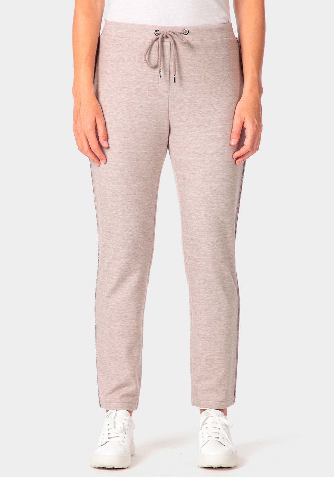 Punt Roma Comfy Trousers - Beige / Grey 1 Shaws Department Stores