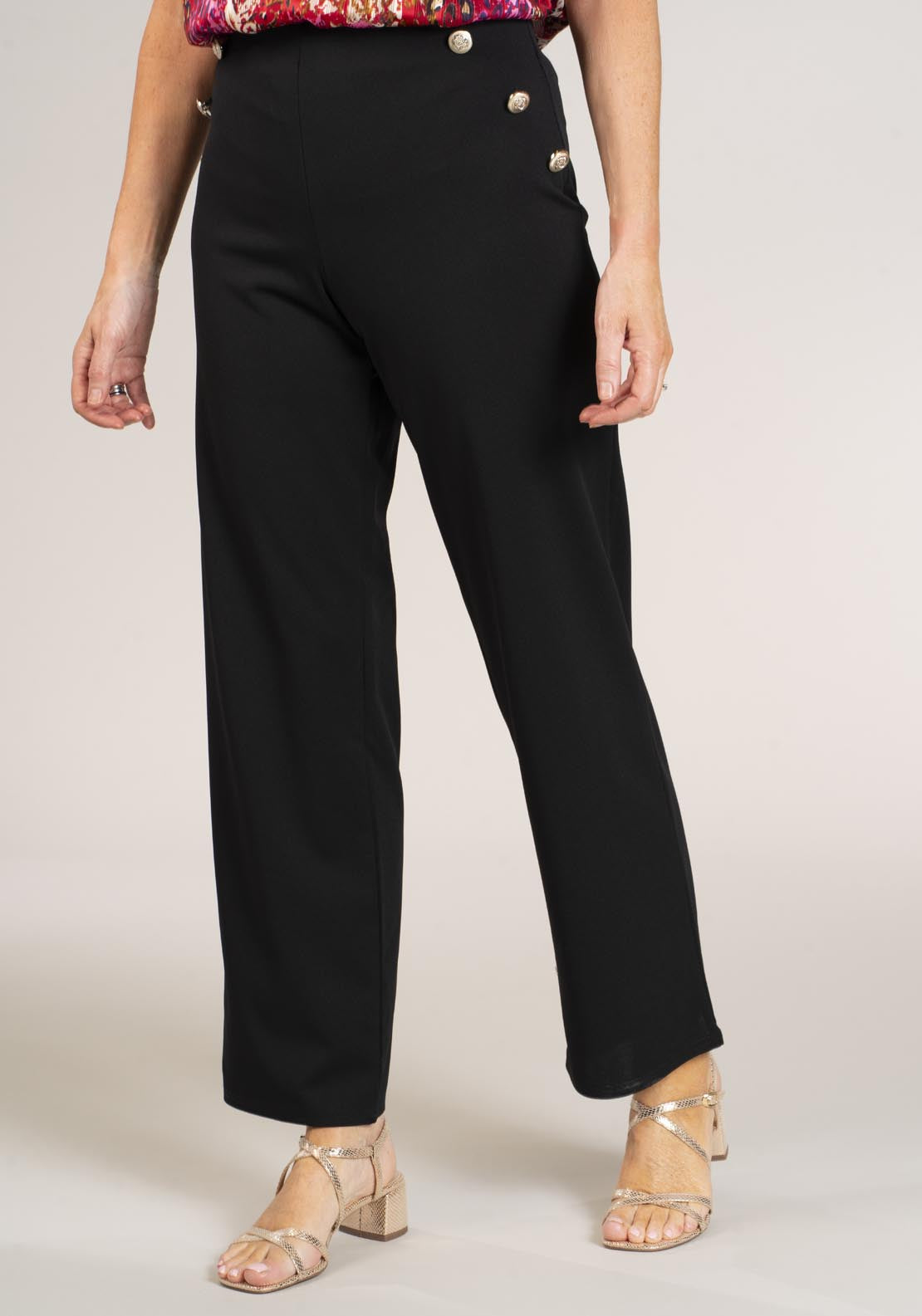 Naoise Gold Button Trousers - Black 4 Shaws Department Stores