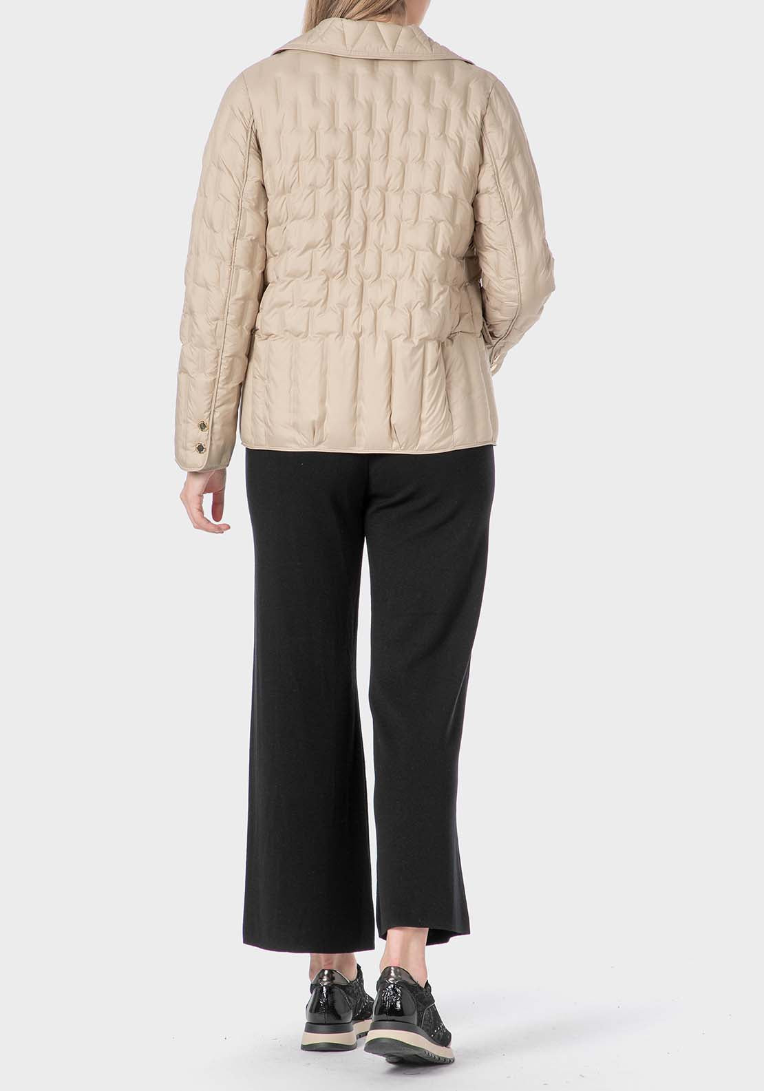 Punt Roma Short Padded Parka - Beige 4 Shaws Department Stores
