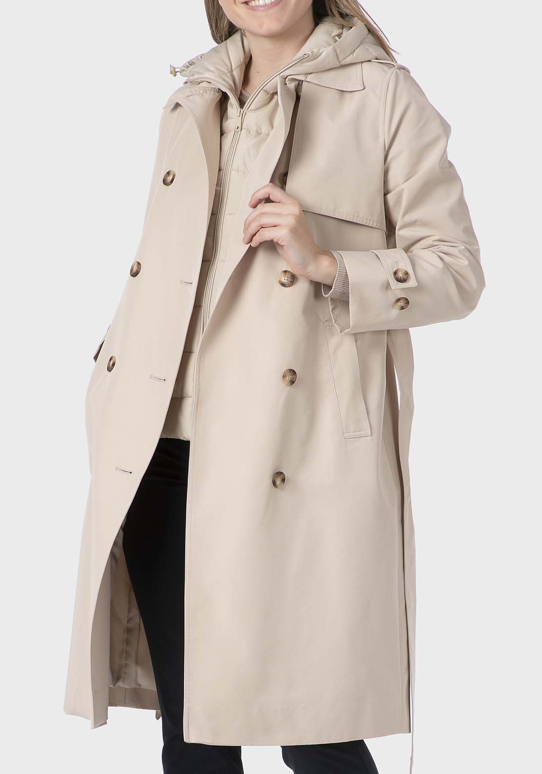 Punt Roma Beige Trench Coat - Beige 3 Shaws Department Stores