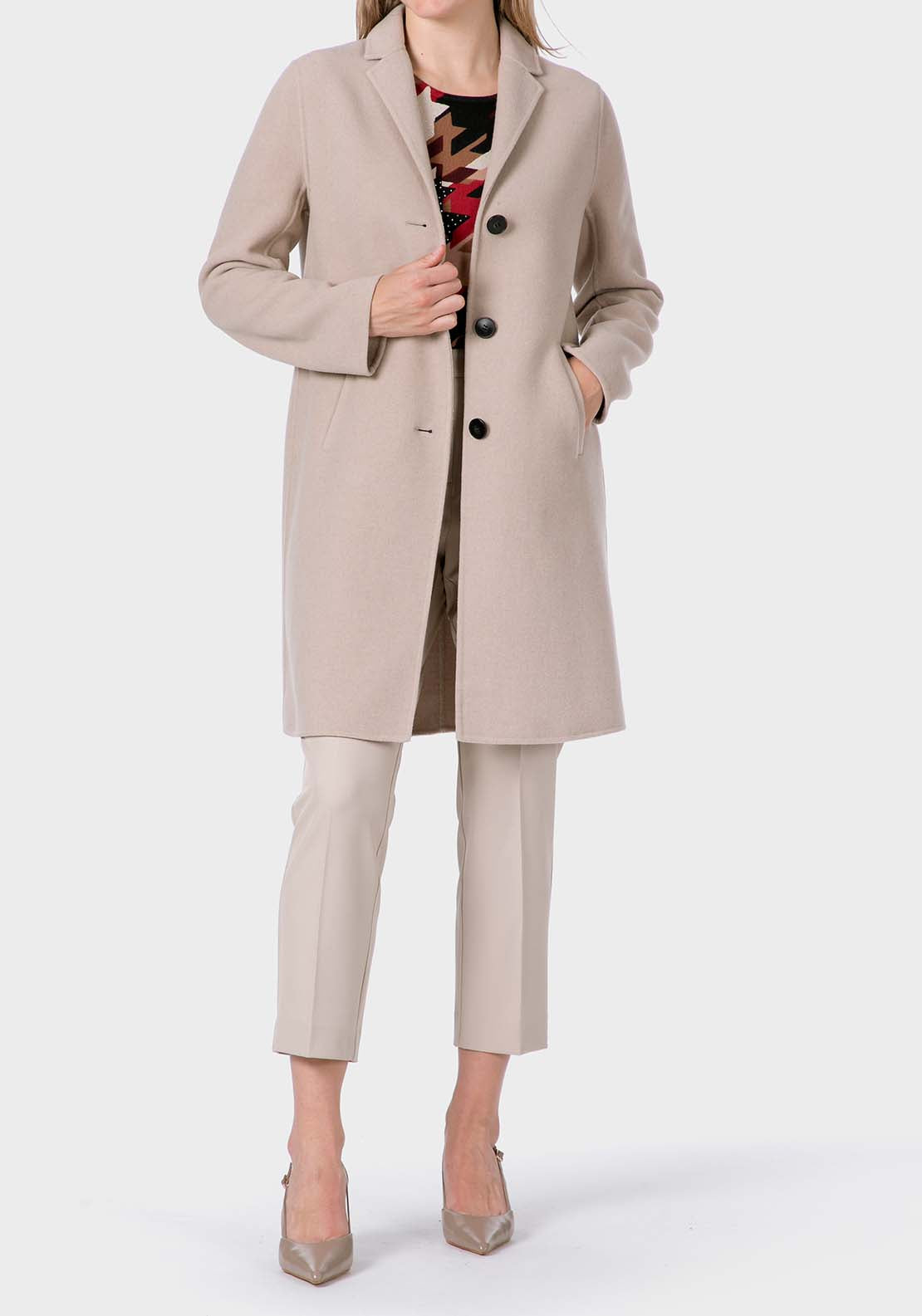 Punt Roma Beige Coat - Beige 3 Shaws Department Stores