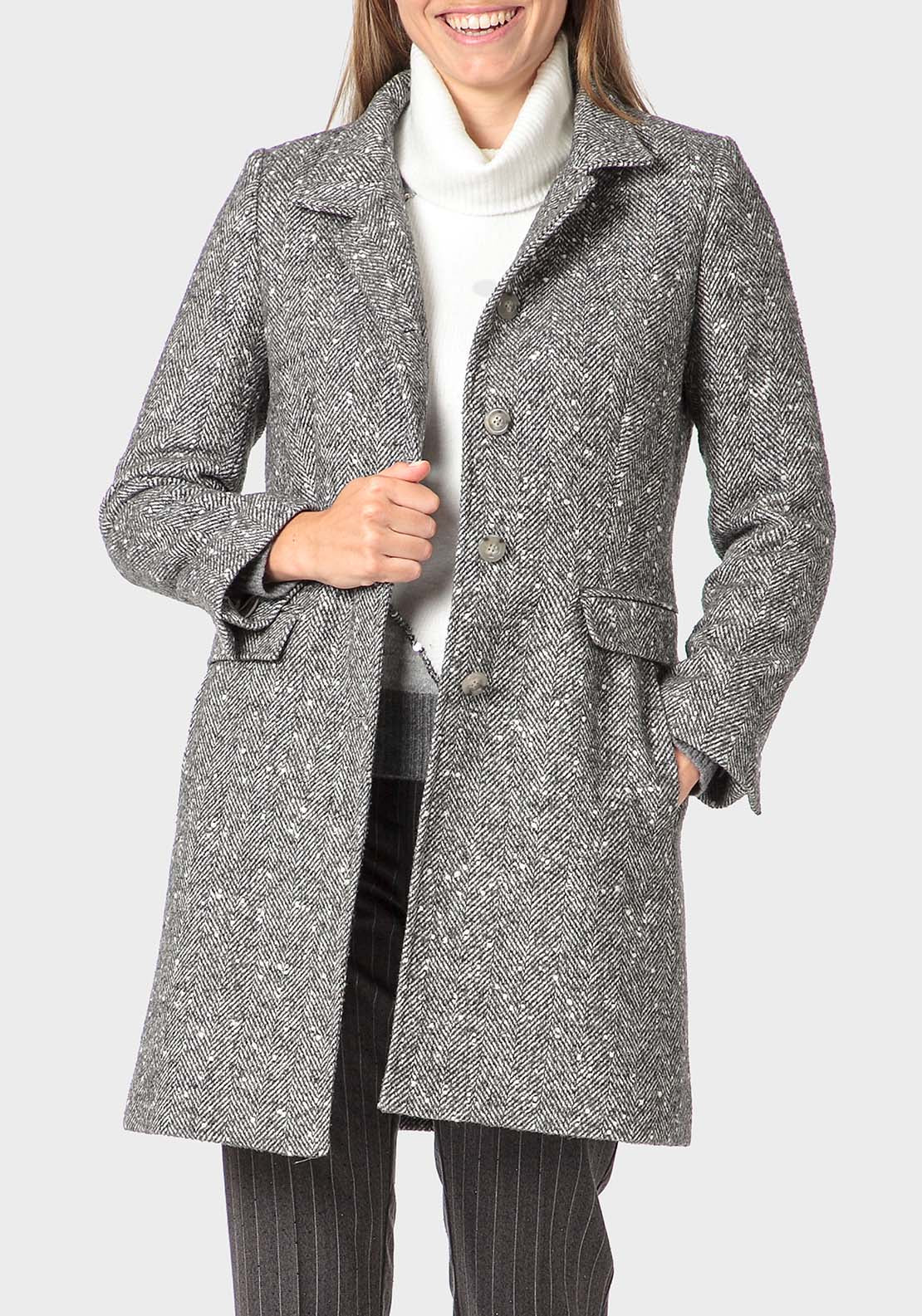 Punt Roma Fantasy Coat - Grey 1 Shaws Department Stores