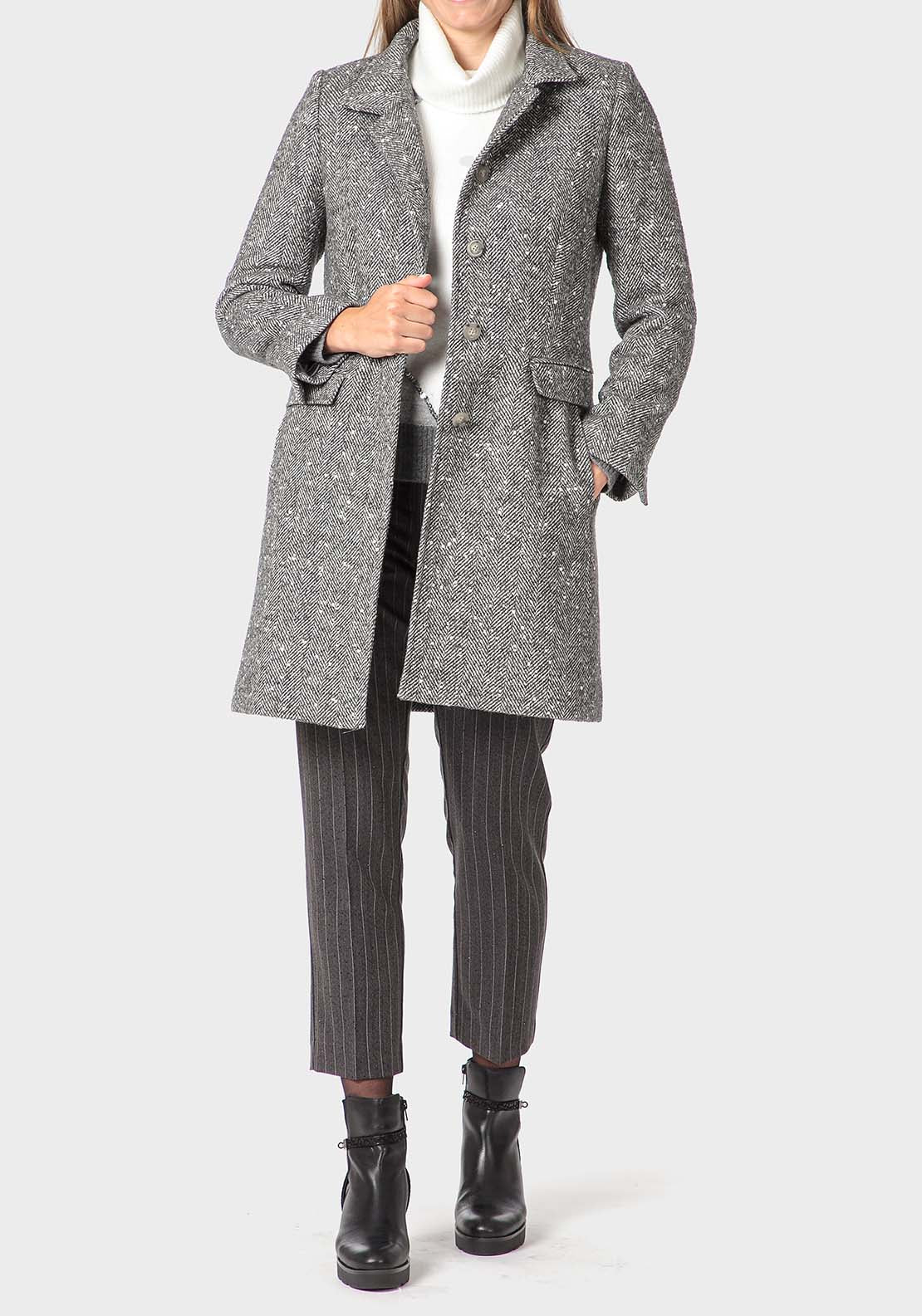Punt Roma Fantasy Coat - Grey 3 Shaws Department Stores