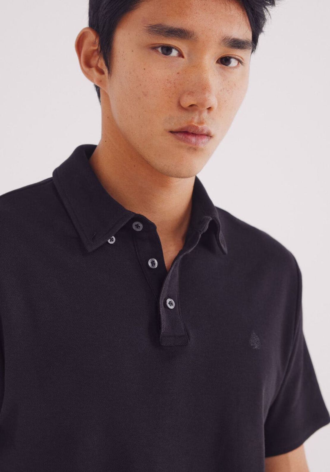 Springfield Polo Piqué Look Slim Fit Dress - Black 3 Shaws Department Stores