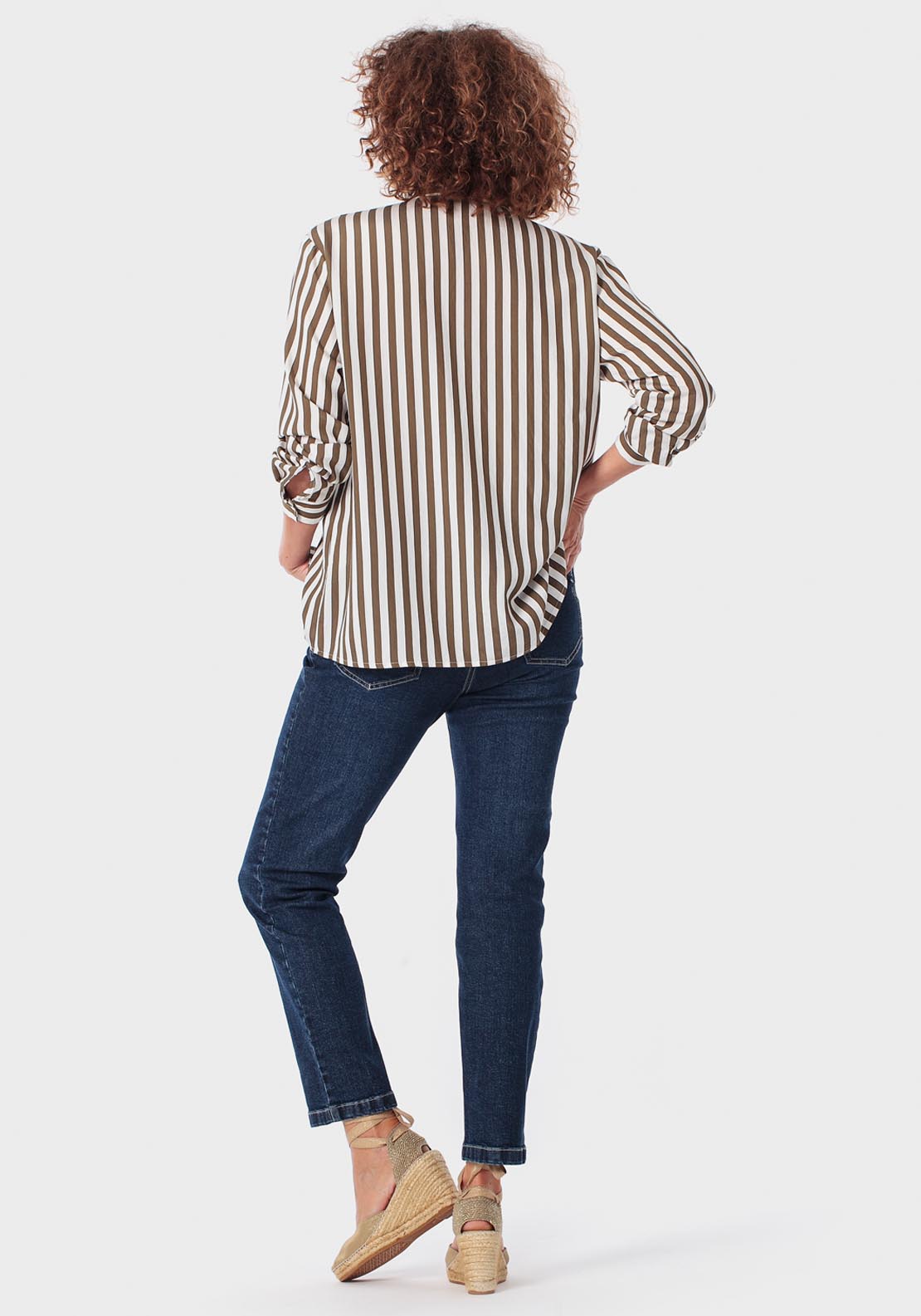 Striped Shirt - Green Khaki