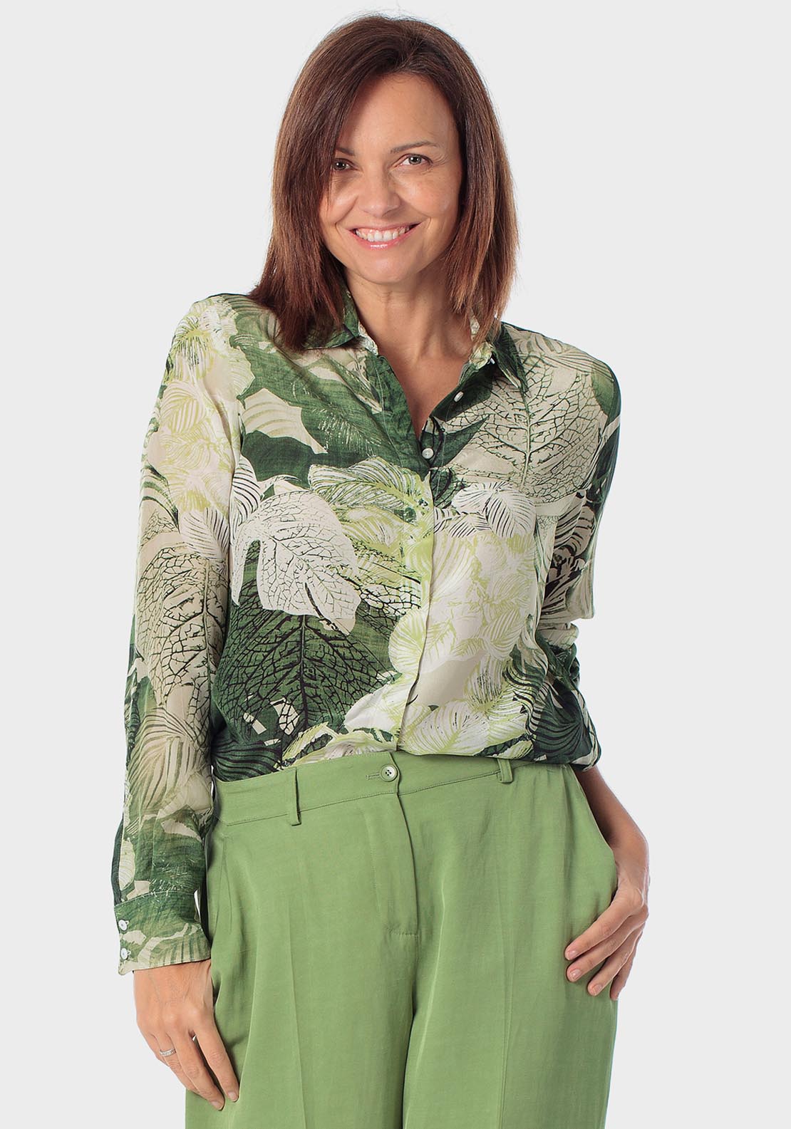 Leaf Printed Shirt - Green Forest