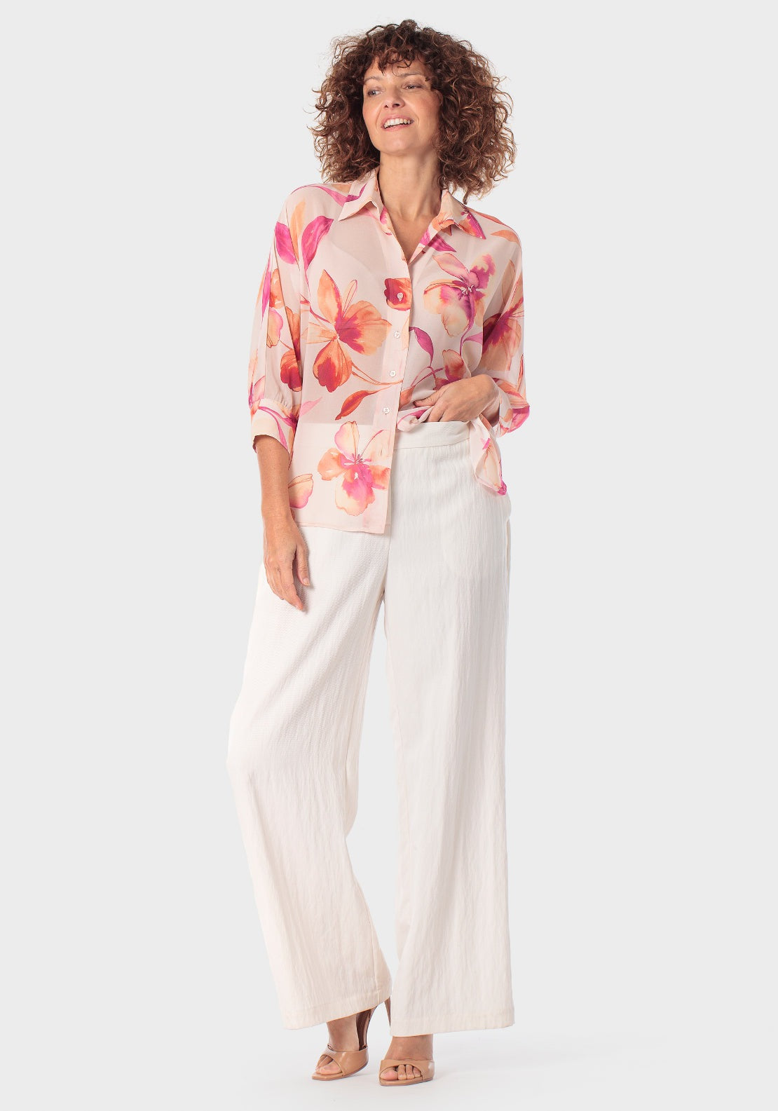 Floral Print Shirt - Pink
