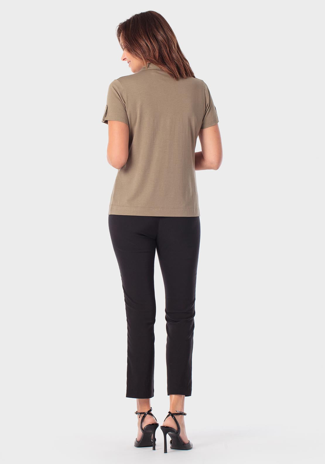 Buttoned Polo - Green Safari