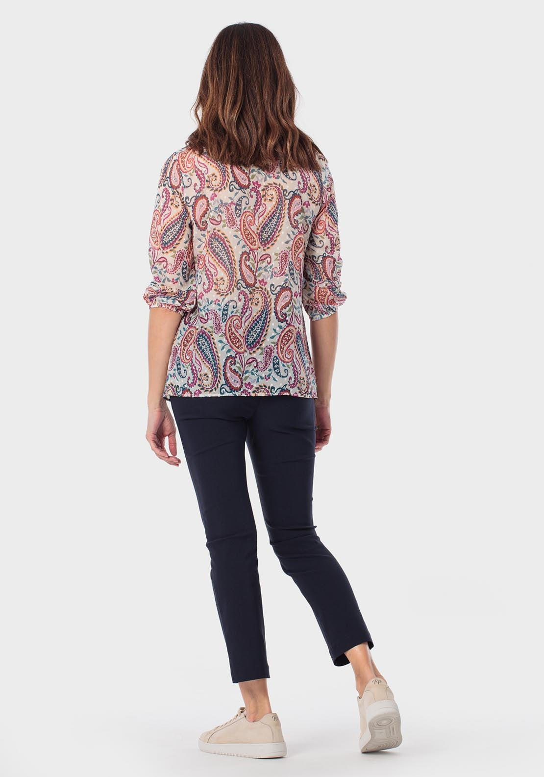 Cashmere Print Blouse - Fuchsia Bouganvilla