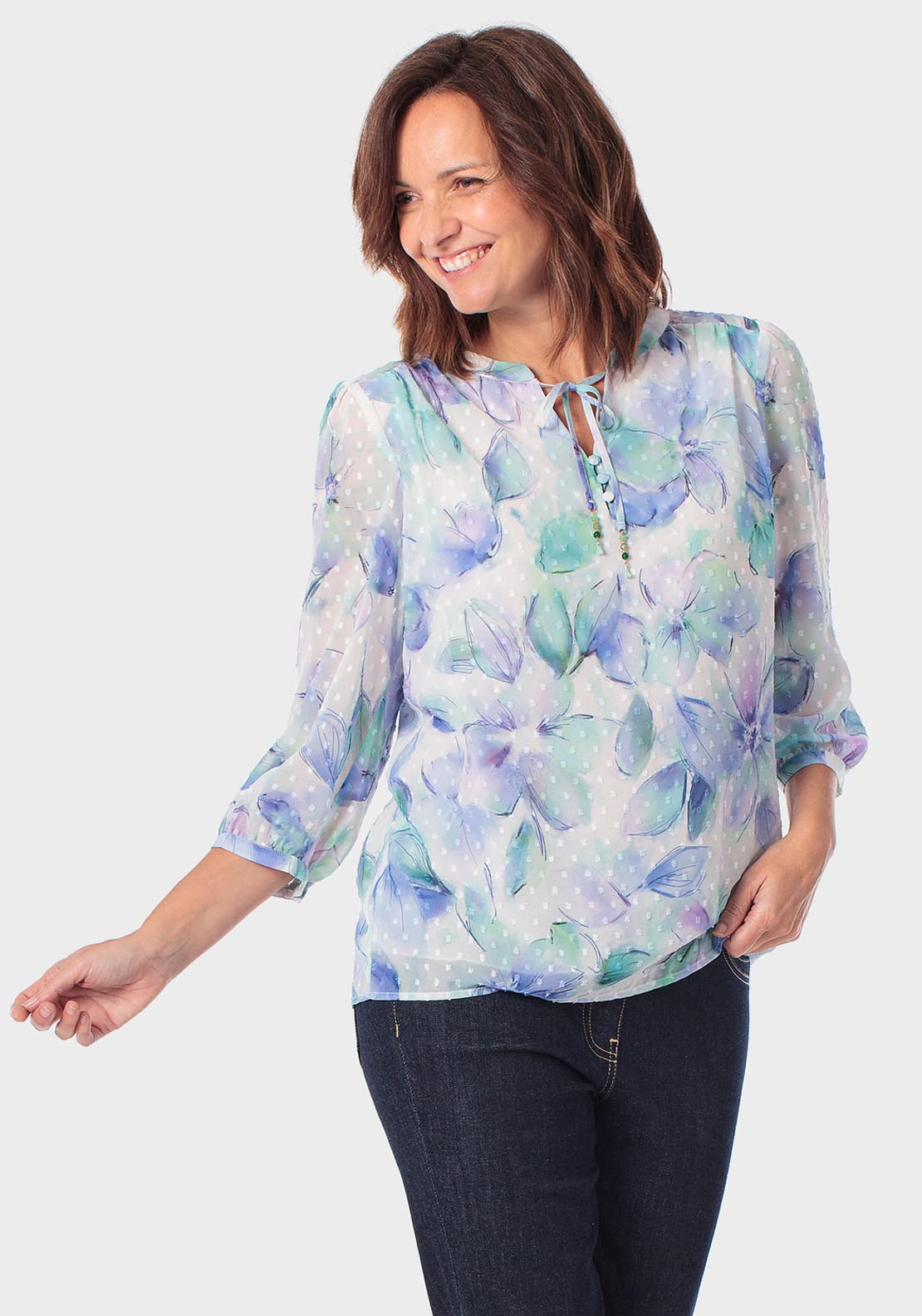 Plumetti Blouse - Green Aquamarine